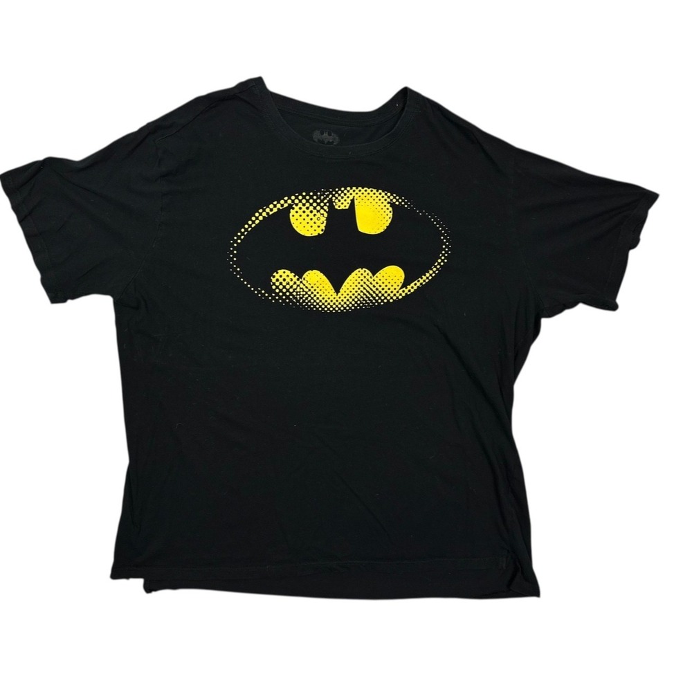 Batman Graphic Tee Shirt Sz XXL Short Sleeve Crew Neck Black w Yellow